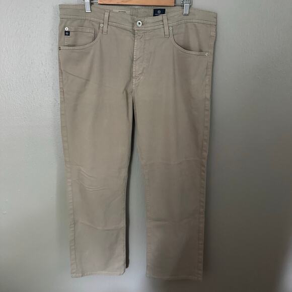 AG Adriano Goldschmied The Protege Beige Straight Pant Size 36x31